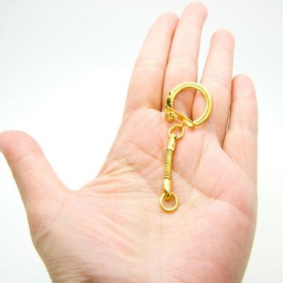 10 Pcs Gold Snake Chain Key Chains with Snap End &amp; Jump Ring Image 1