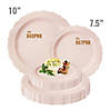 10" Pink Vintage Round Disposable Plastic Dinner Plates (50 Plates) Image 3