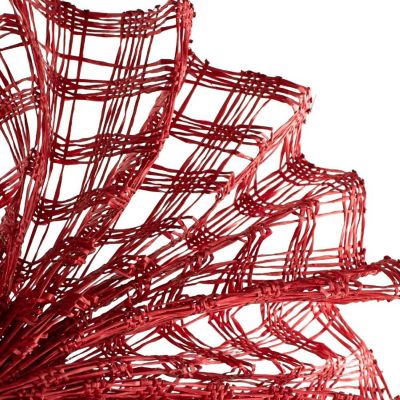 10" Poly Burlap Check Mesh Ribbon: Red Image 2