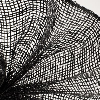 10" Poly Burlap Mesh Ribbon: Black Image 1