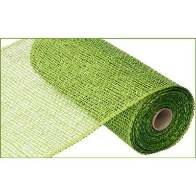 10" Poly Burlap Mesh Ribbon: Lime Green Image 1