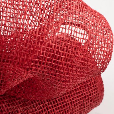 10" Poly Burlap Mesh Ribbon: Red Image 1
