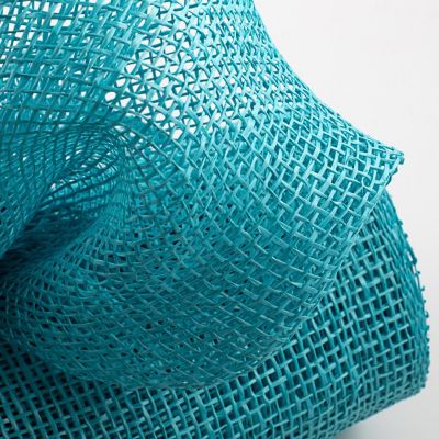 10" Poly Burlap Mesh Ribbon: Turquoise Blue Image 2
