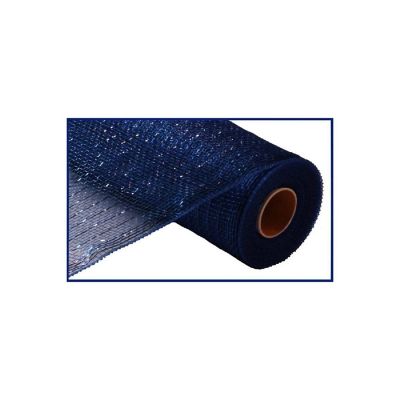 10" Poly Deco Mesh: Metallic Navy/Royal (10 Yards) Image 1