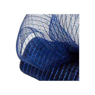 10" Poly Deco Mesh: Metallic Navy/Royal (10 Yards) Image 1