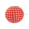 10&quot; Red Gingham Hanging Paper Lanterns - 6 Pc. Image 1