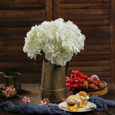 10 Silk Hydrangea Flower Heads Stems Wedding Centerpieces Image 1