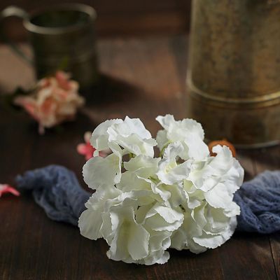 10 Silk Hydrangea Flower Heads Stems Wedding Centerpieces Image 2