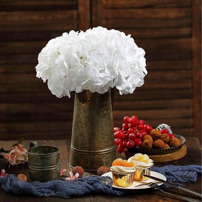 10 Silk Hydrangea Flower Heads Stems Wedding Centerpieces Image 1