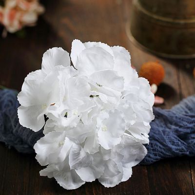 10 Silk Hydrangea Flower Heads Stems Wedding Centerpieces Image 2