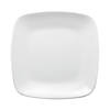 10" Solid White Flat Rounded Square Disposable Plastic Dinner Plates (120 Plates) Image 1