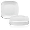 10" Solid White Flat Rounded Square Disposable Plastic Dinner Plates (120 Plates) Image 2