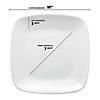 10" Solid White Flat Rounded Square Disposable Plastic Dinner Plates (120 Plates) Image 3