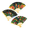 10" Tropical Nights Bright Tropical Flowers Folding Hand Fans - 12 Pc. Image 1