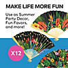 10" Tropical Nights Bright Tropical Flowers Folding Hand Fans - 12 Pc. Image 2