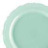 10" Turquoise Vintage Round Disposable Plastic Dinner Plates (50 Plates) Image 1