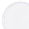 10" White Flat Round Disposable Plastic Dinner Plates (40 Plates) Image 1