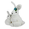 10" White Plush Standing Mother and Baby Easter Bunny Figure Image 1