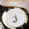 10" White Vintage Round Disposable Plastic Dinner Plates (50 Plates) Image 4
