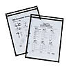 10" x 13" Black Top-Loading Plastic Dry Erase Pocket Sleeves - 12 Pc. Image 1