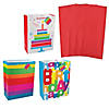10" x 13" Large Happy Birthday Party Gift Bags & Tissue Paper Kit - 72 Pc. Image 1