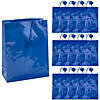 10" x 13" Large Royal Blue Paper Gift Bags with Tag - 12 Pc. Image 1