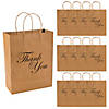10" x 13" Large Thank You Kraft Paper Gift Bags - 12 Pc. Image 1