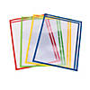 10" x 13" Primary Color Side-Loading Plastic Dry Erase Pocket Sleeves - 12 Pc. Image 1