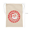 10" x 15" Large Merry Christmas Canvas Drawstring Gift Bags - 12 Pc. Image 1