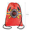 10" x 15" Medium Nonwoven Firefighter Party Drawstring Bags - 12 Pc. Image 1
