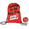 10" x 15" Medium Pledge to be Drug Free Nonwoven Drawstring Bags - 12 Pc. Image 1