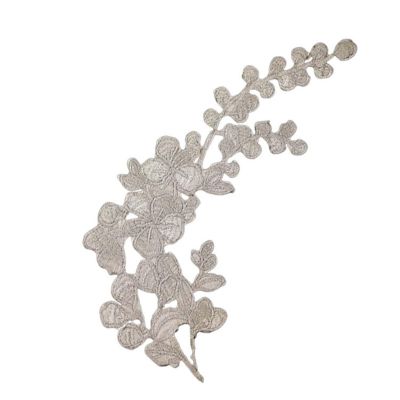 10" x 5.5" Silver Floral Embroidered Patch 12 Pack Image 2