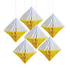10" Yellow Diamond Honeycomb Ceiling Decorations  - 6 Pc. Image 1