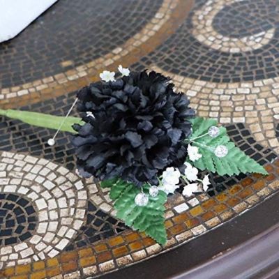 100-Count Black Silk Carnation Picks Image 1