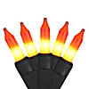 100-Count Candy Corn Inspired Halloween String Lights - 20ft Black Wire Image 1