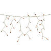 100 Count Orange Mini Icicle Christmas Lights - 3.5 ft White Wire Image 1