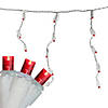100 Count Red LED Wide Angle Icicle Christmas Lights  5.5 ft White Wire Image 1