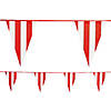 100 Ft. Red &amp; White Striped Plastic Pennant Banner Image 1