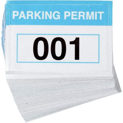 100-Pack 1-100 Reflective Sequentially Numbered Parking Permit Stickers (2 x 3 in) Image 1