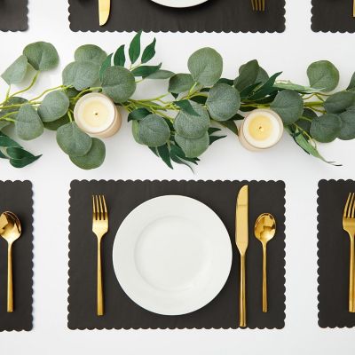 100-Pack Black Party Paper Placemats Rectangular Tabletop Mats with ...