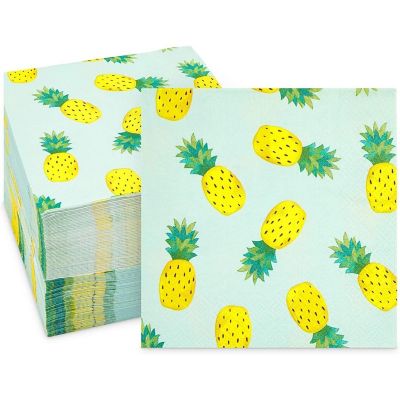 100 Pack Pineapple Party Cocktail Napkins (5 In) Image 1