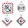 100 Pc. Ahoy It&#8217;s a Boy Nautical Baby Shower Tableware Kit for 8 Guests Image 1