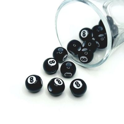 100 Pcs 8 Ball Pool Beads Image 1