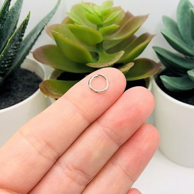 100 Pcs 8mm Antique Silver Jump Rings Image 1
