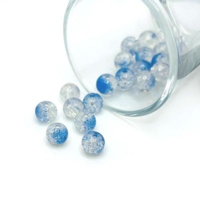 100 pcs 8mm Blue Crackle Glass Beads Image 1