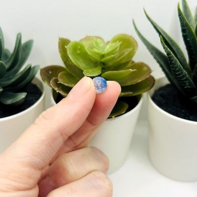 100 pcs 8mm Blue Crackle Glass Beads Image 2
