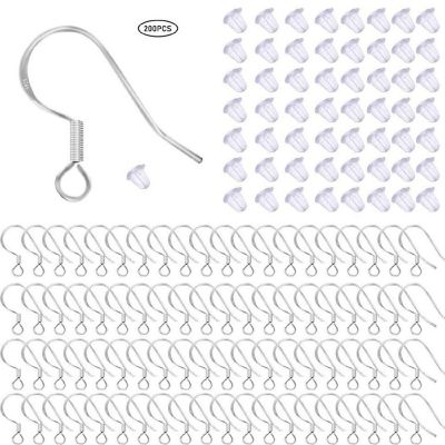 100 Pcs 925 Sterling Silver Earring Hooks, 50 Pairs Image 1