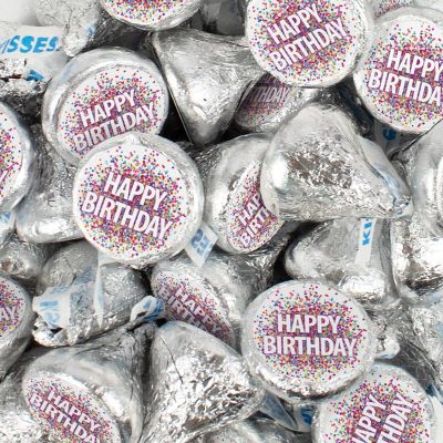 100 Pcs Birthday Candy Hershey's Kisses Chocolate Party Favors (1lb, Approx. 100 Pcs)  - By Just Candy Image 1