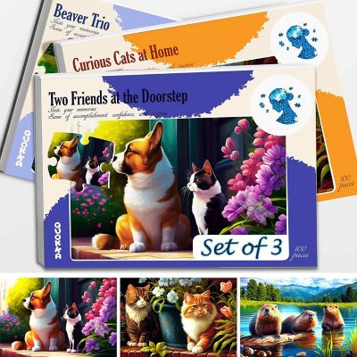 100 Pcs Dementia Puzzles for Elderly -Animals Image 1