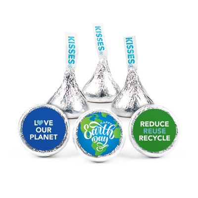 100 Pcs Earth Day Candy Hershey's Kisses Milk Chocolate Party Favors (1lb, Approx. 100 Pcs) - No Assembly Required - By Just Candy Image 1